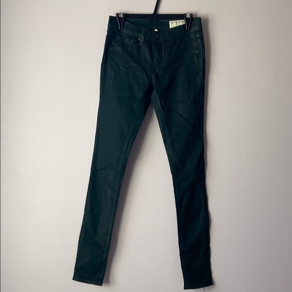 Rag & bone green coated leggings size 4 - 150 - Picture 1 of 7